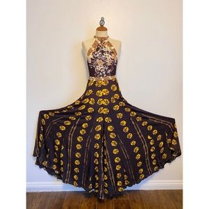 Free People Printed Halter Jumpsuit